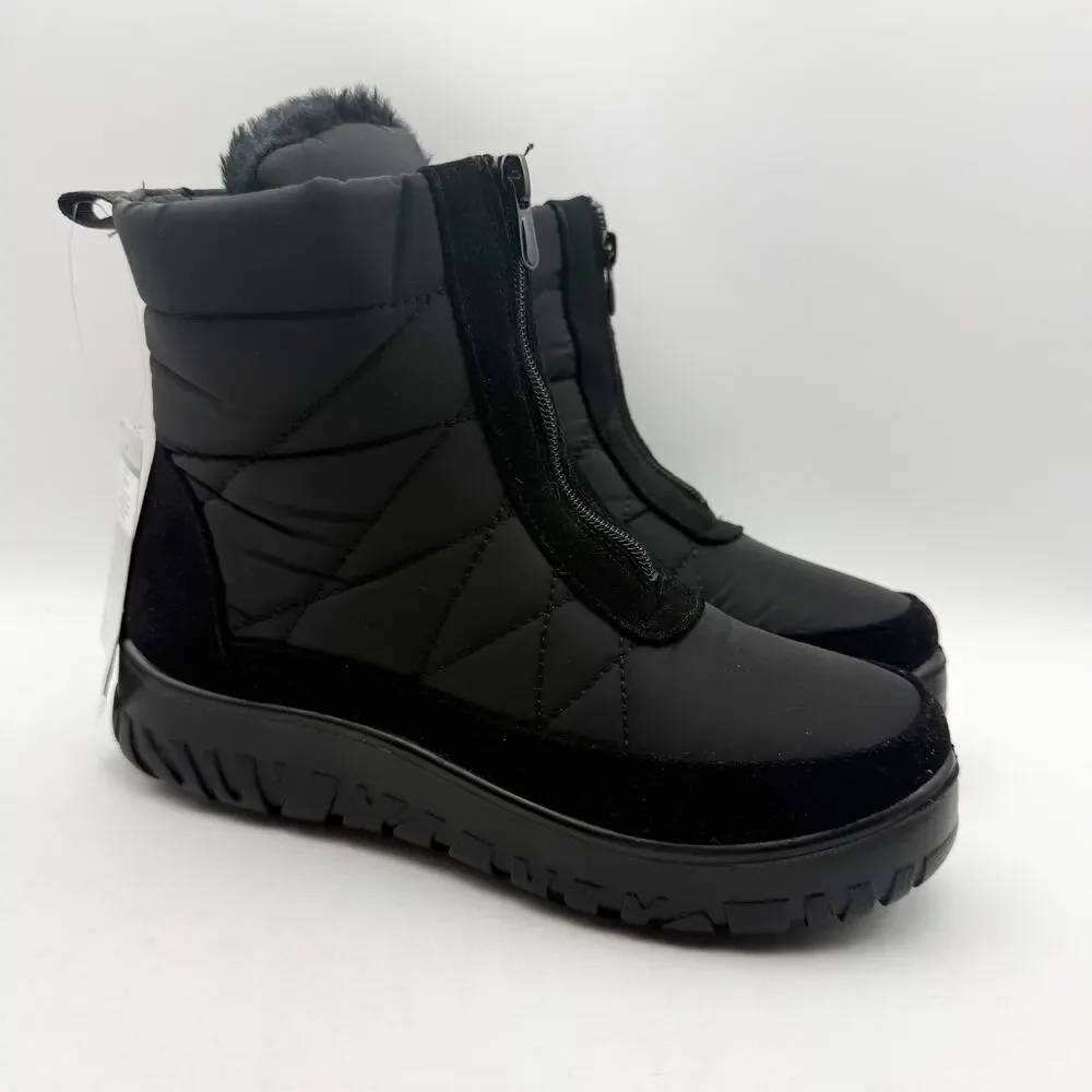Flexus Spring Step Womens Lake Effect Snow Boots US 5.5-6 Black Waterproof NIB